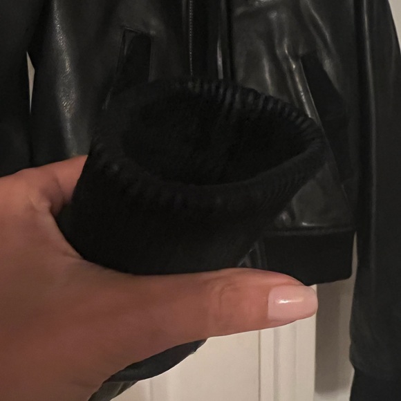 DSQUARED2 Leather Jacket with Removable Fur Colar - Picture 3 of 14